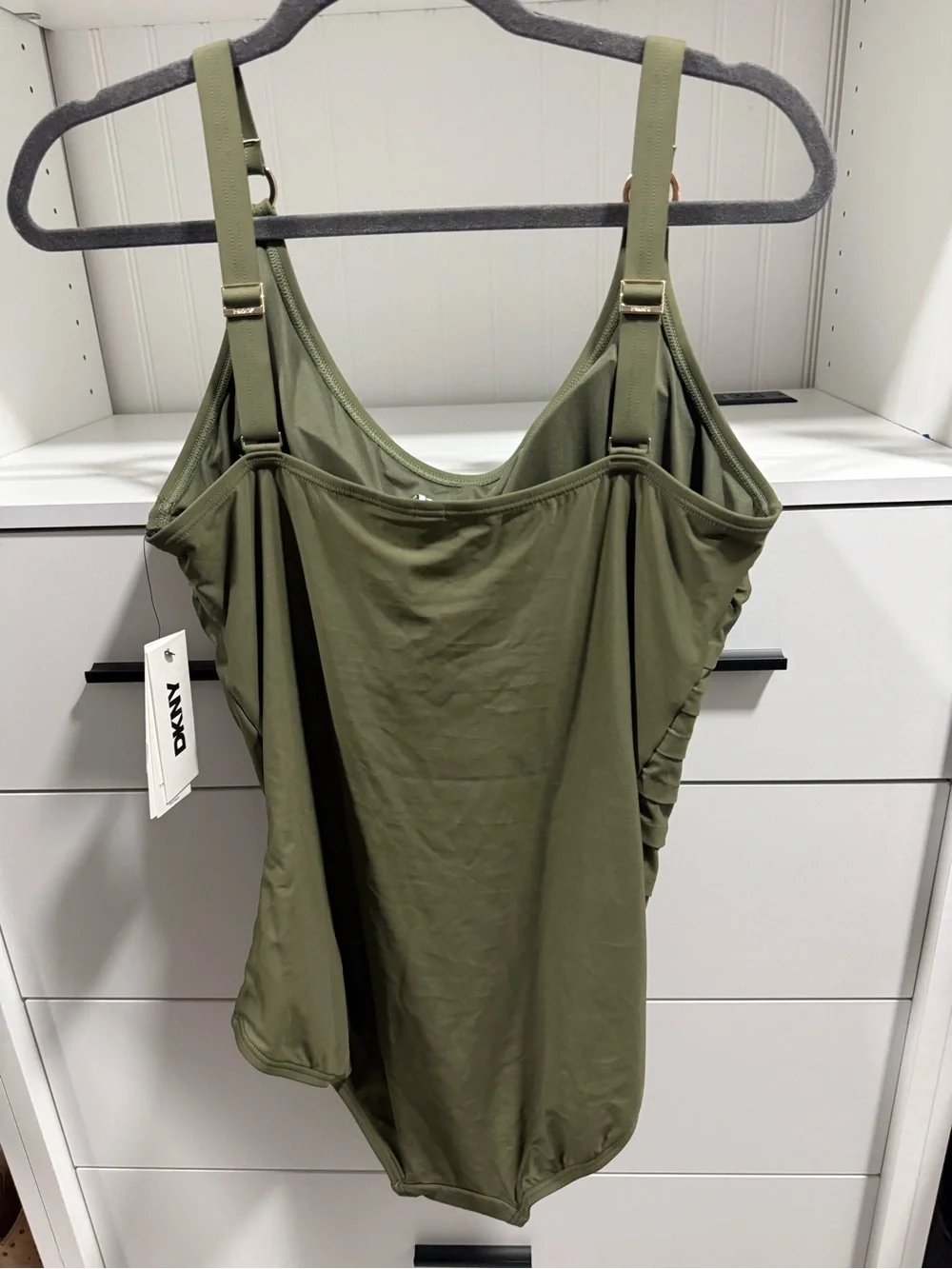 Dkny Olive Green One-Piece with Rose Gold Ring Accent - Picture 2 of 5